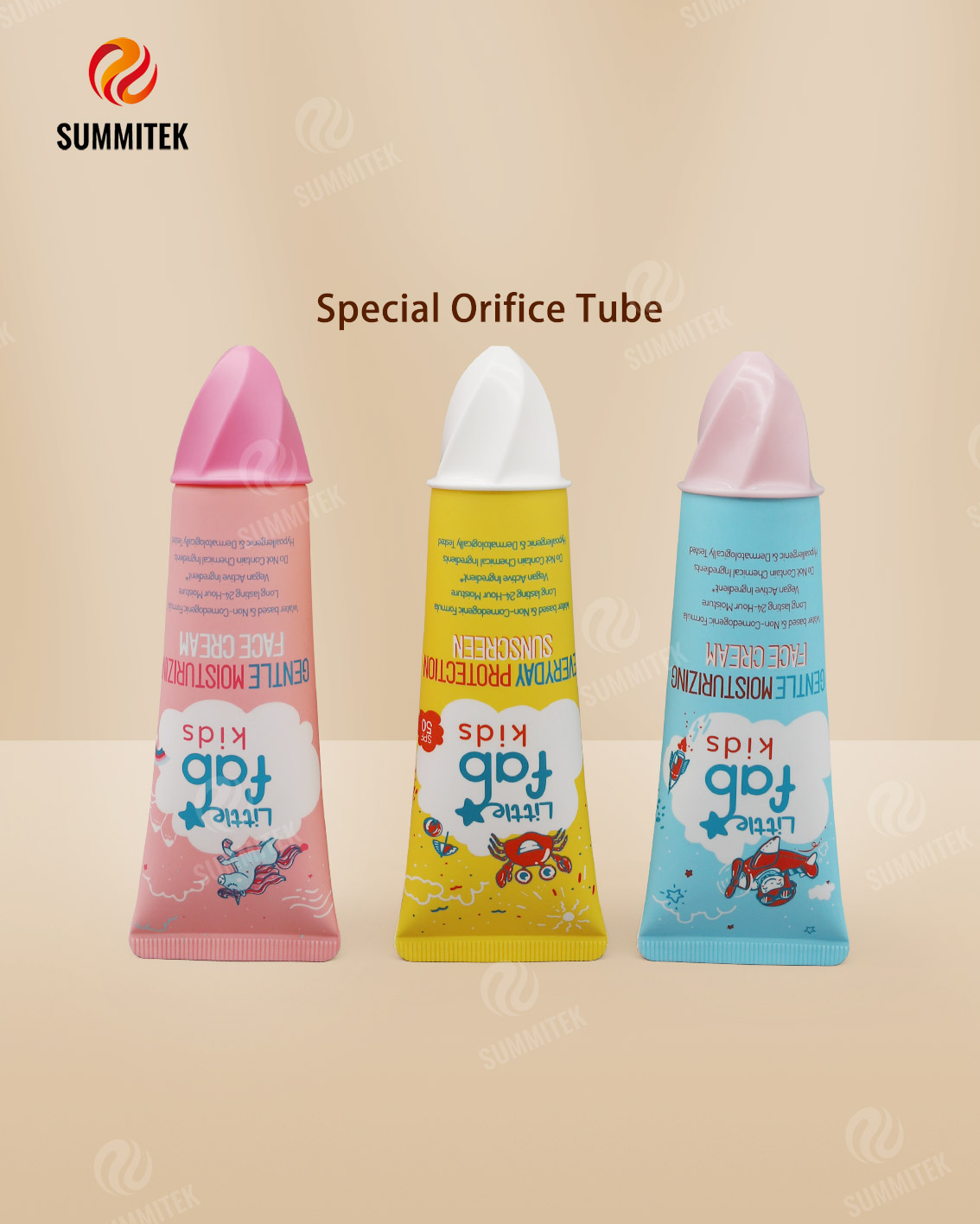 หลอดครีมกันแดดและมอยส์เจอร์ไรเซอร์สำหรับเด็กพร้อมฝาปิดไอศกรีม