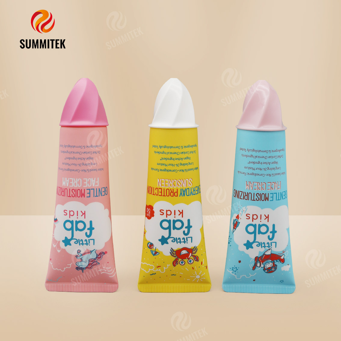 หลอดครีมกันแดดและมอยส์เจอร์ไรเซอร์สำหรับเด็กพร้อมฝาปิดไอศกรีม