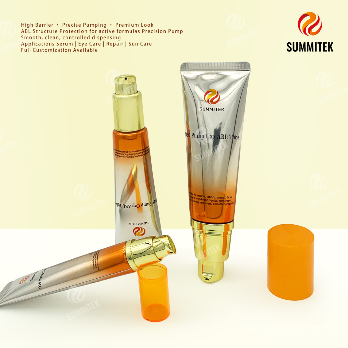 ท่อปั๊ม ABL | หลอดสกินแคร์พลาสติกอลูมิเนียม Barrier สูง