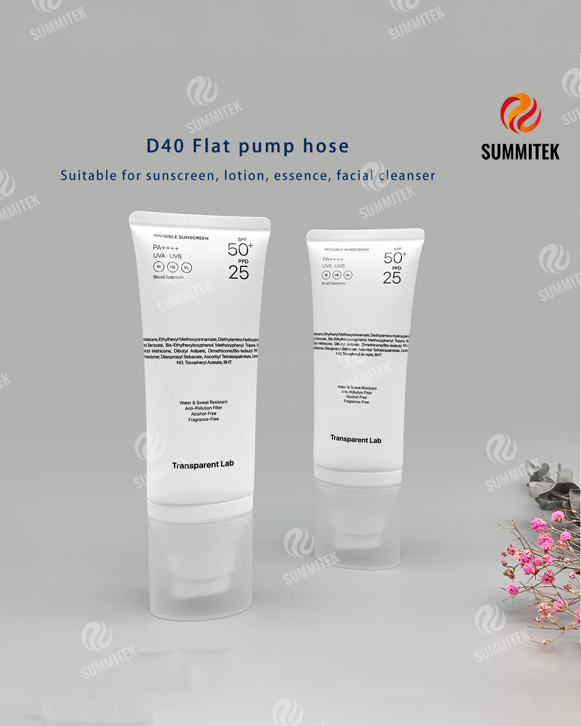 ท่อปั๊มทรงรี PE | บรรจุภัณฑ์เครื่องสำอาง Matte White Minimalist
