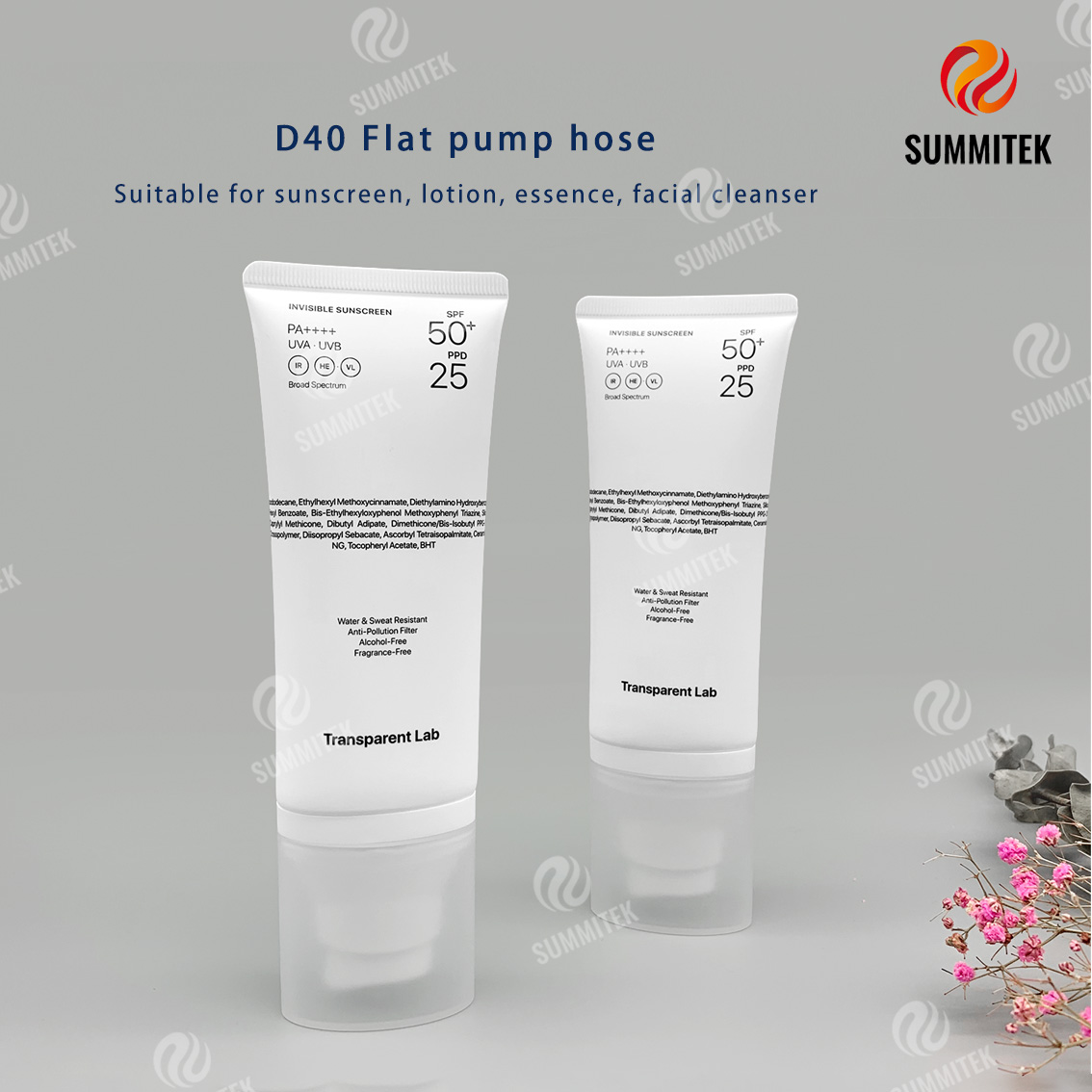 ท่อปั๊มทรงรี PE | บรรจุภัณฑ์เครื่องสำอาง Matte White Minimalist