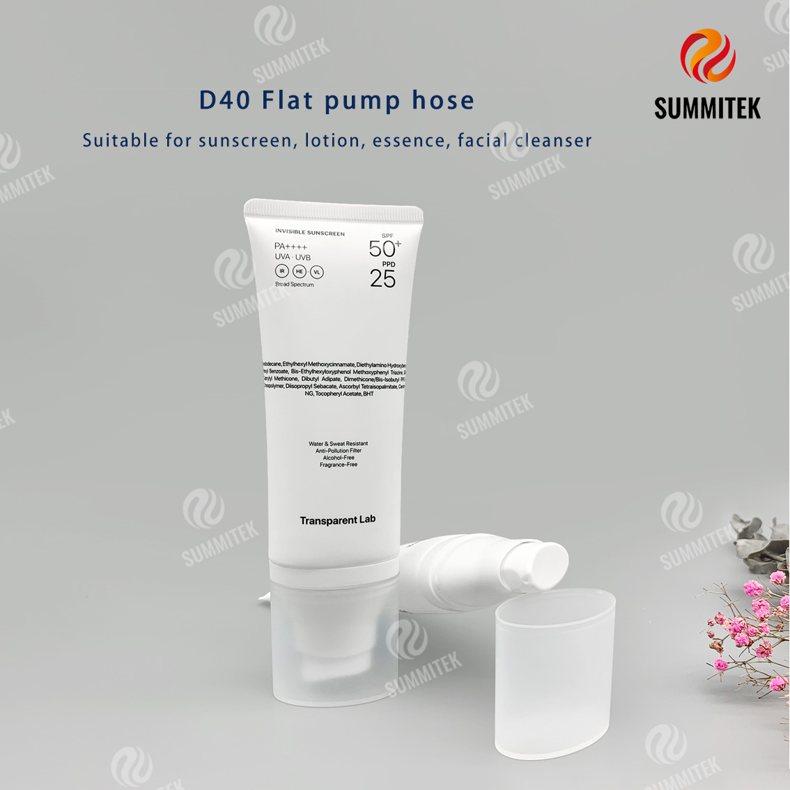 ท่อปั๊มทรงรี PE | บรรจุภัณฑ์เครื่องสำอาง Matte White Minimalist