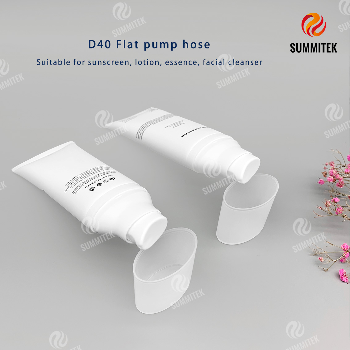 ท่อปั๊มทรงรี PE | บรรจุภัณฑ์เครื่องสำอาง Matte White Minimalist