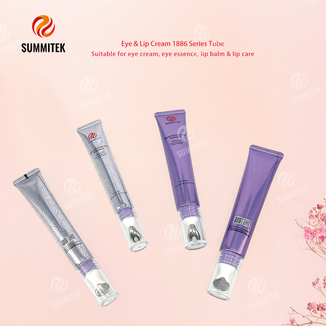 หลอดครีมบำรุงรอบดวงตาและปาก D16/D19 | บรรจุภัณฑ์หัวนวด Applicator โลหะ