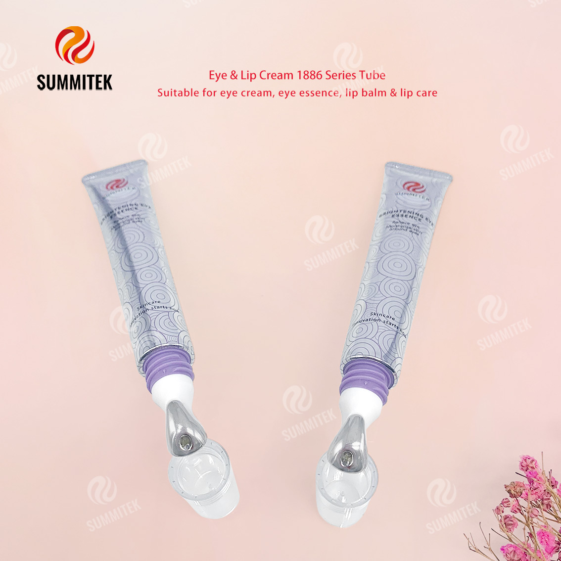หลอดครีมบำรุงรอบดวงตาและปาก D16/D19 | บรรจุภัณฑ์หัวนวด Applicator โลหะ