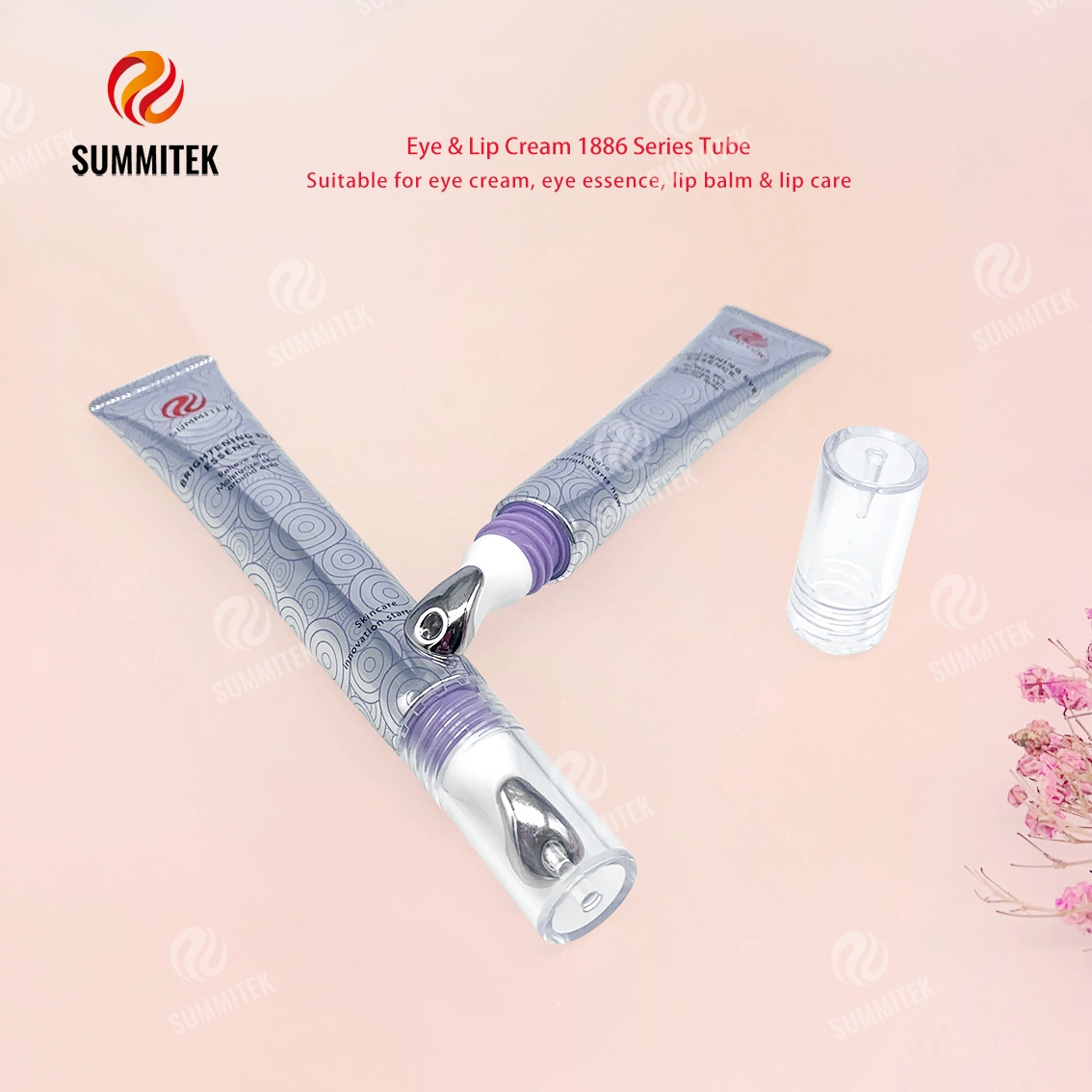 หลอดครีมบำรุงรอบดวงตาและปาก D16/D19 | บรรจุภัณฑ์หัวนวด Applicator โลหะ