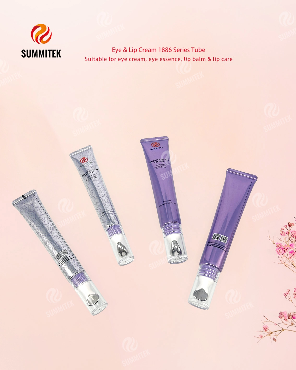 หลอดครีมบำรุงรอบดวงตาและปาก D16/D19 | บรรจุภัณฑ์หัวนวด Applicator โลหะ