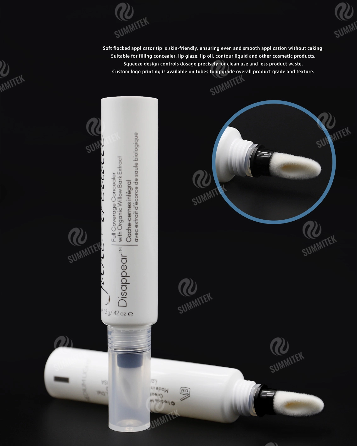 D19 Flocked Tip Tube | บรรจุภัณฑ์คอนซีลเลอร์ Soft Applicator