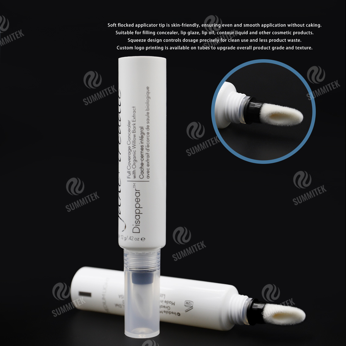 D19 Flocked Tip Tube | บรรจุภัณฑ์คอนซีลเลอร์ Soft Applicator