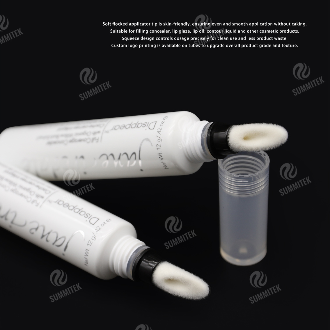 D19 Flocked Tip Tube | บรรจุภัณฑ์คอนซีลเลอร์ Soft Applicator