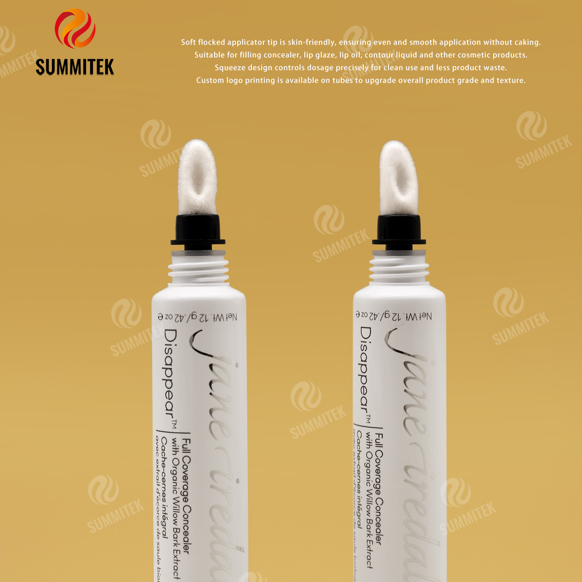 D19 Flocked Tip Tube | บรรจุภัณฑ์คอนซีลเลอร์ Soft Applicator