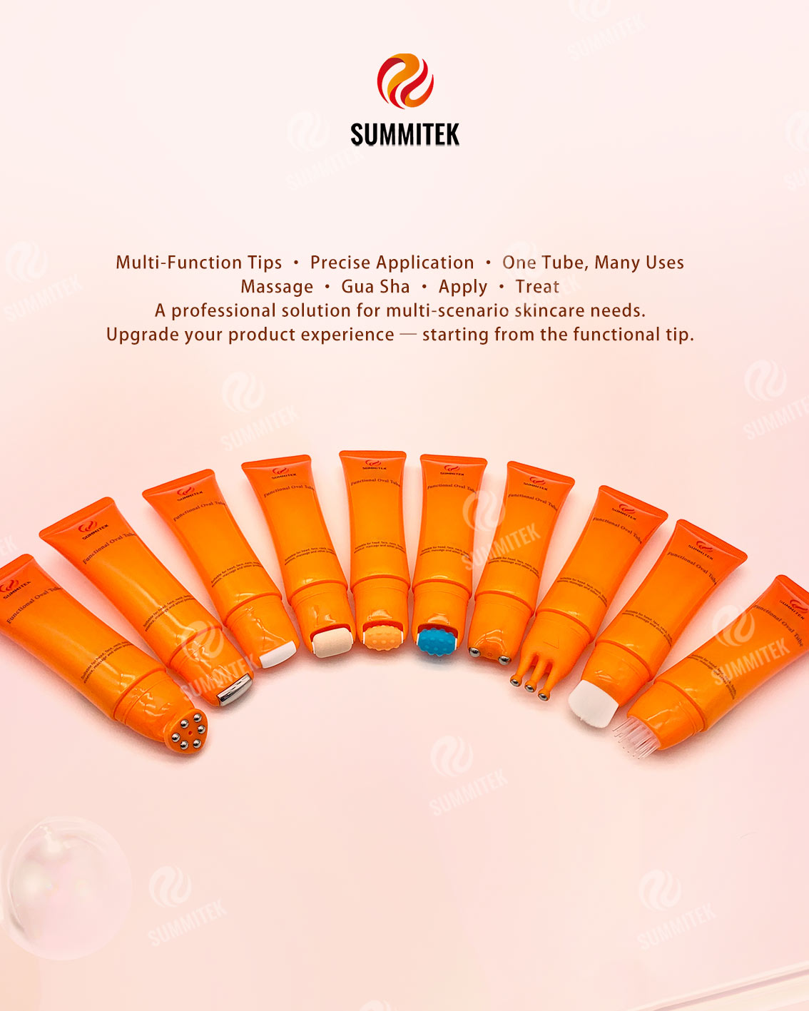 D30 Functional Oval Tube | บรรจุภัณฑ์นวดบำรุงผิวหลายหัว