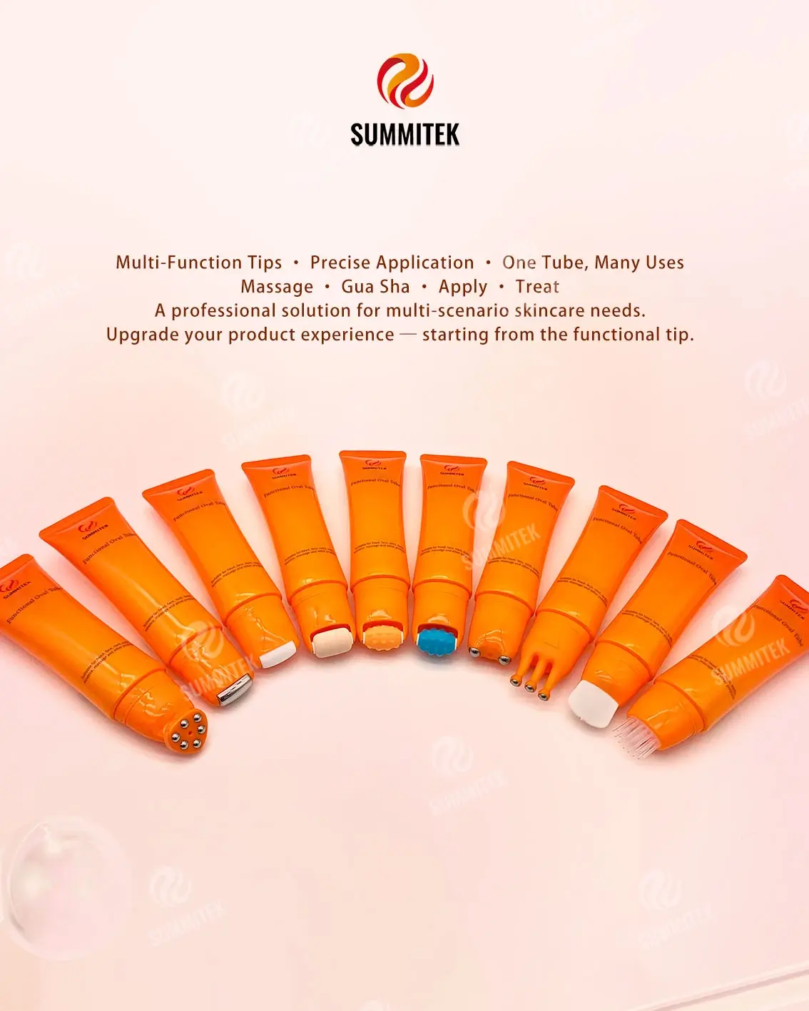 D30 Functional Oval Tube | บรรจุภัณฑ์นวดบำรุงผิวหลายหัว