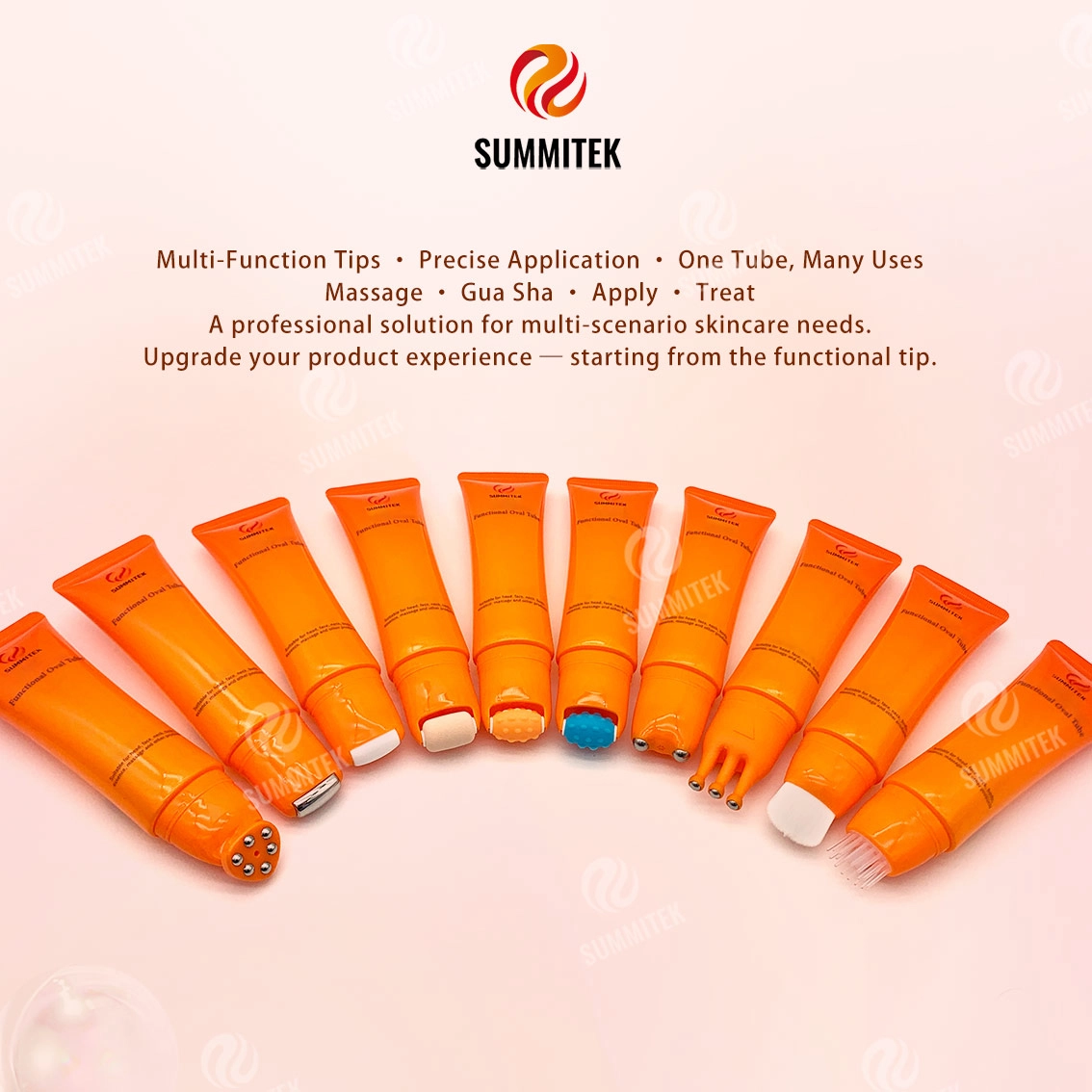 D30 Functional Oval Tube | บรรจุภัณฑ์นวดบำรุงผิวหลายหัว
