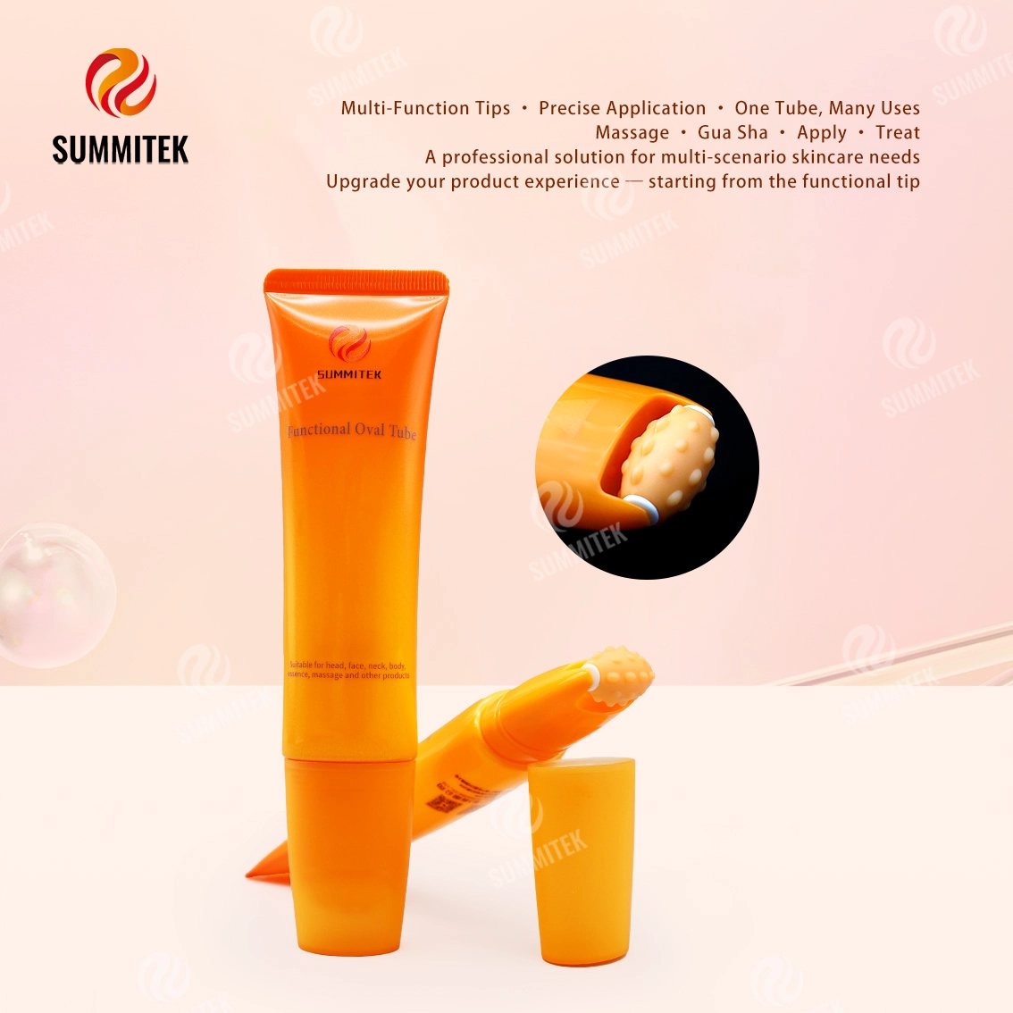 D30 Functional Oval Tube | บรรจุภัณฑ์นวดบำรุงผิวหลายหัว