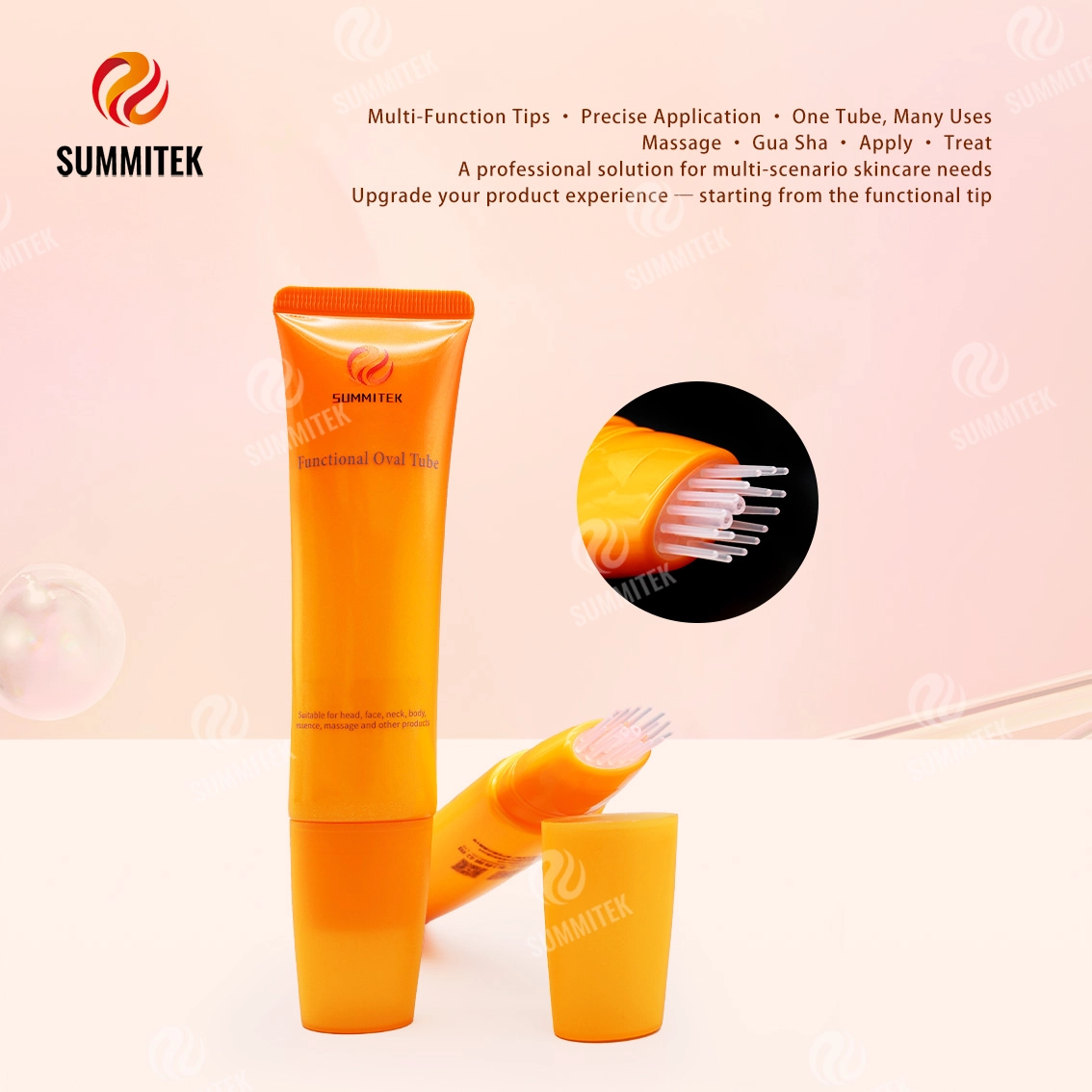 D30 Functional Oval Tube | บรรจุภัณฑ์นวดบำรุงผิวหลายหัว