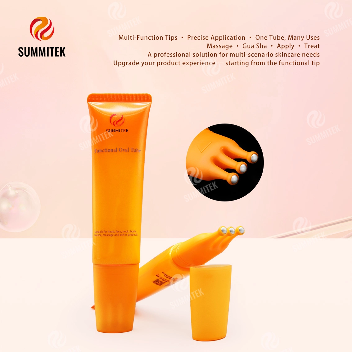 D30 Functional Oval Tube | บรรจุภัณฑ์นวดบำรุงผิวหลายหัว