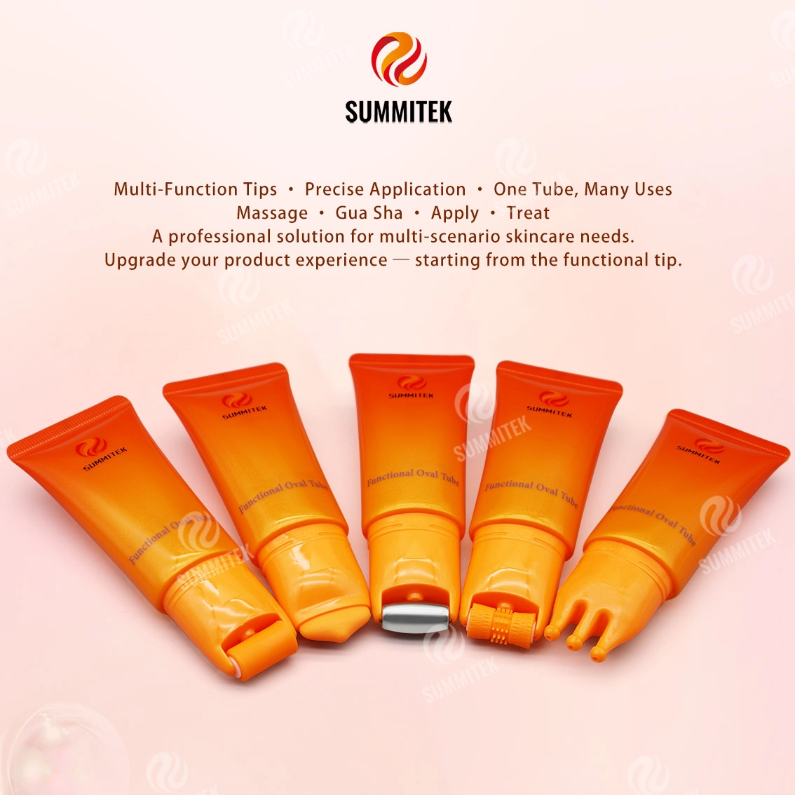 D30 Functional Oval Tube | บรรจุภัณฑ์นวดบำรุงผิวหลายหัว