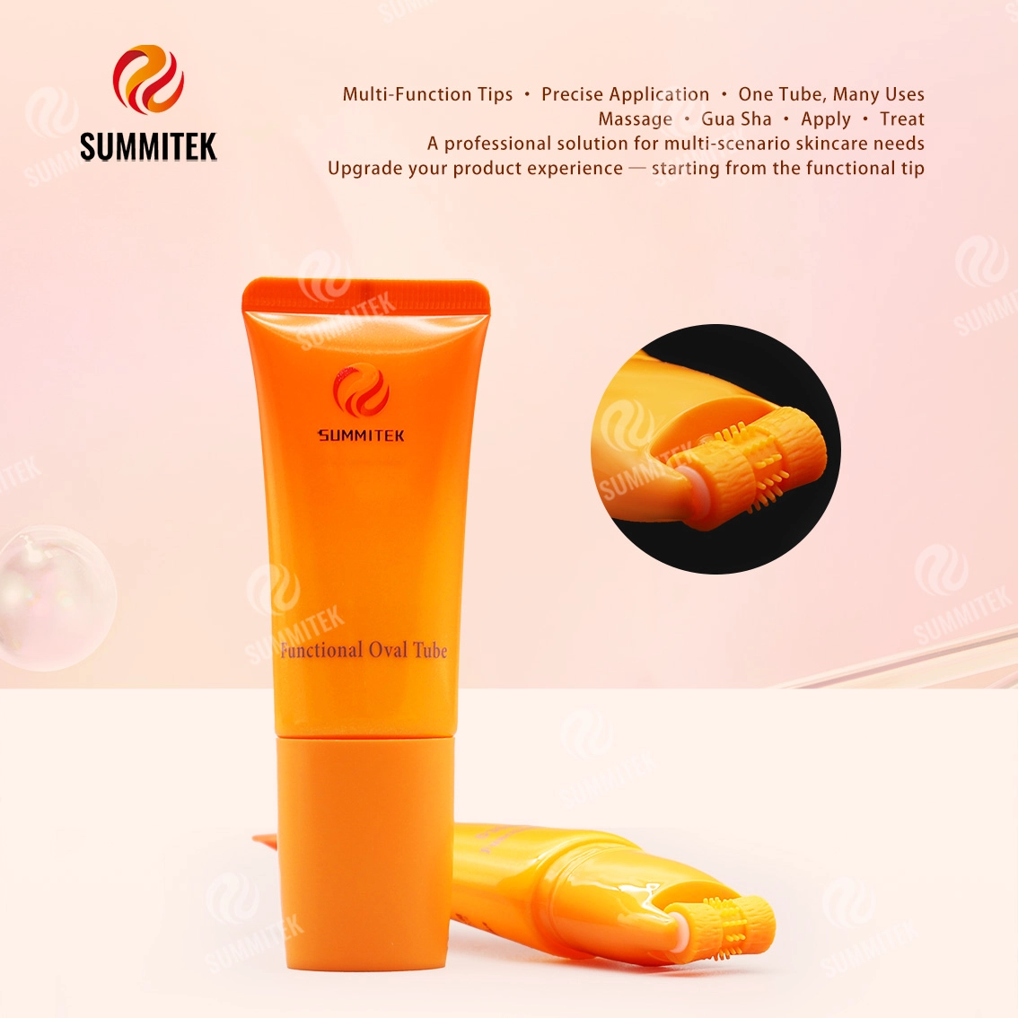 D30 Functional Oval Tube | บรรจุภัณฑ์นวดบำรุงผิวหลายหัว