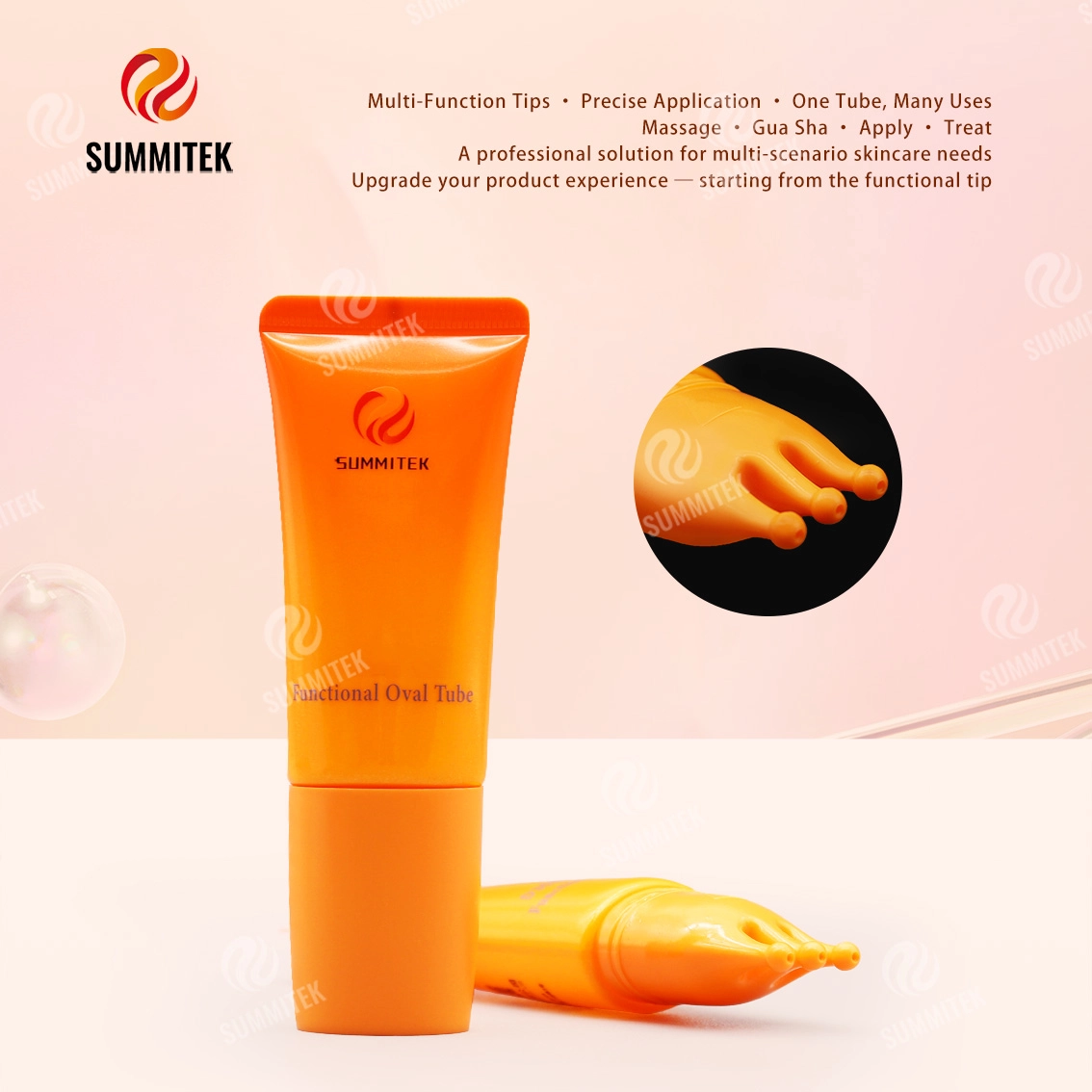 D30 Functional Oval Tube | บรรจุภัณฑ์นวดบำรุงผิวหลายหัว