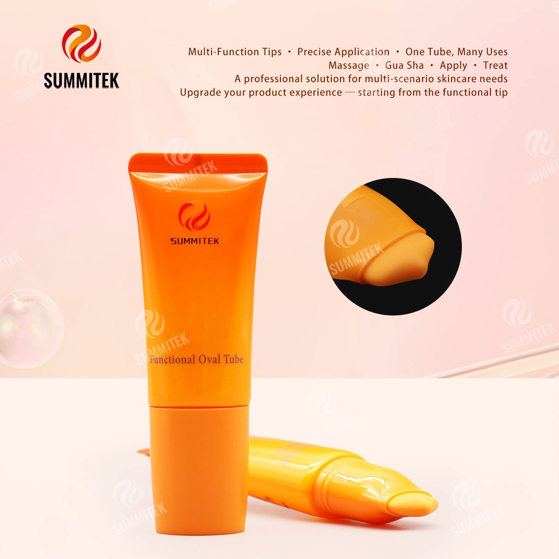 D30 Functional Oval Tube | บรรจุภัณฑ์นวดบำรุงผิวหลายหัว