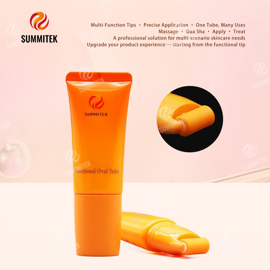 D30 Functional Oval Tube | บรรจุภัณฑ์นวดบำรุงผิวหลายหัว