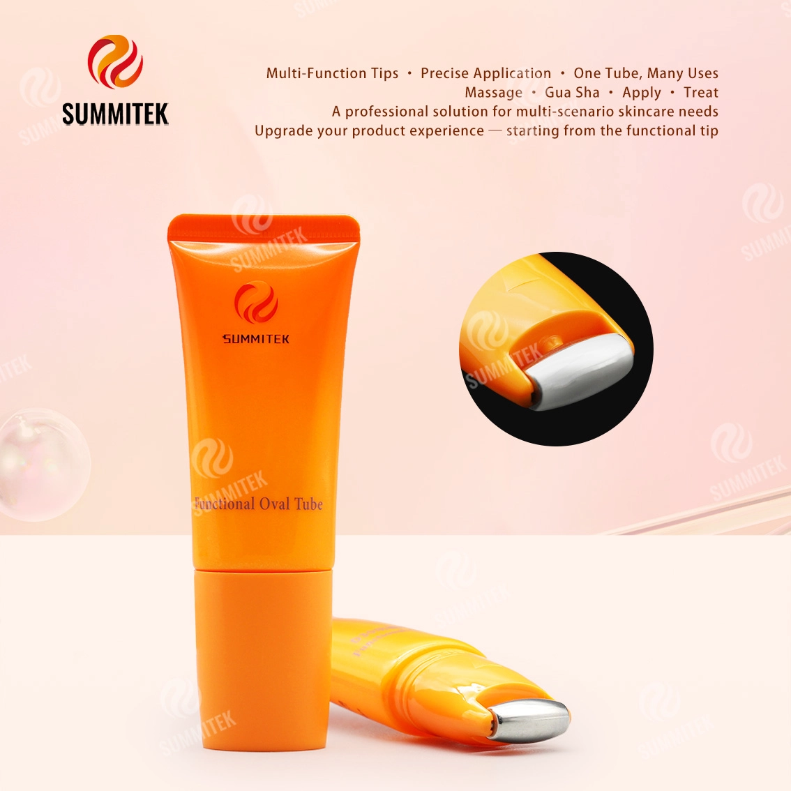 D30 Functional Oval Tube | บรรจุภัณฑ์นวดบำรุงผิวหลายหัว