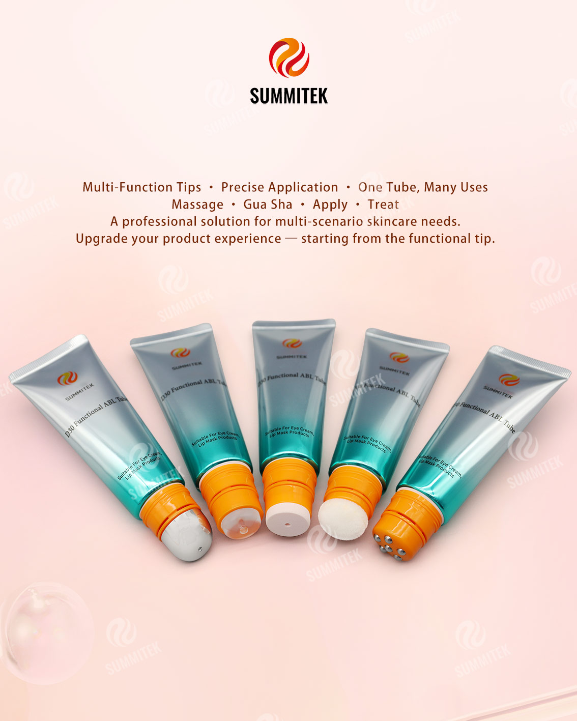 D30 Functional ABL Tube | บรรจุภัณฑ์ดูแลดวงตาและริมฝีปากแบบหลายหัว