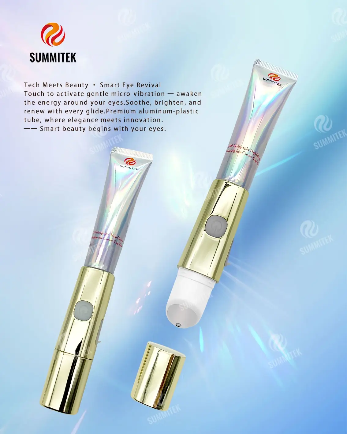D19 หลอดครีมบำรุงรอบดวงตาแบบสั่น | บรรจุภัณฑ์เซรั่มบำรุงรอบดวงตา Micro-Vibration Applicator