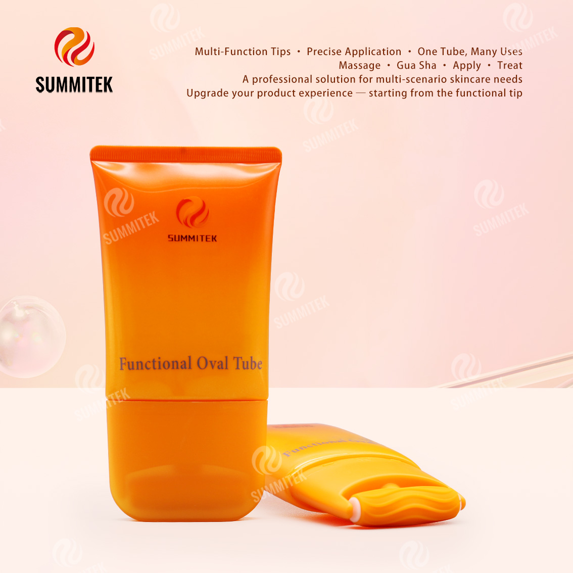 D55 Functional Oval Tube | บรรจุภัณฑ์นวดและผลิตภัณฑ์บำรุงผิวแบบหลายเคล็ดลับ