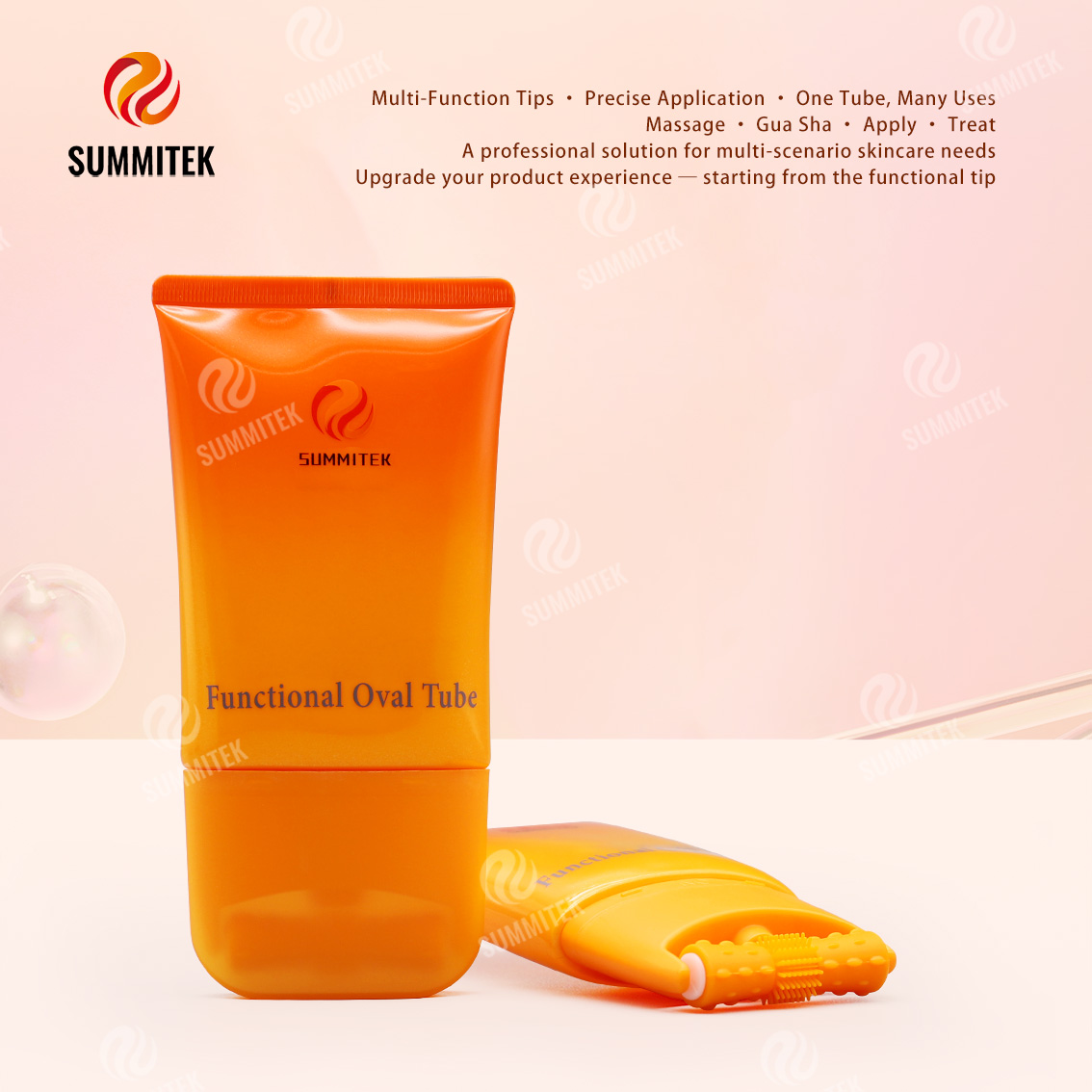D55 Functional Oval Tube | บรรจุภัณฑ์นวดและผลิตภัณฑ์บำรุงผิวแบบหลายเคล็ดลับ