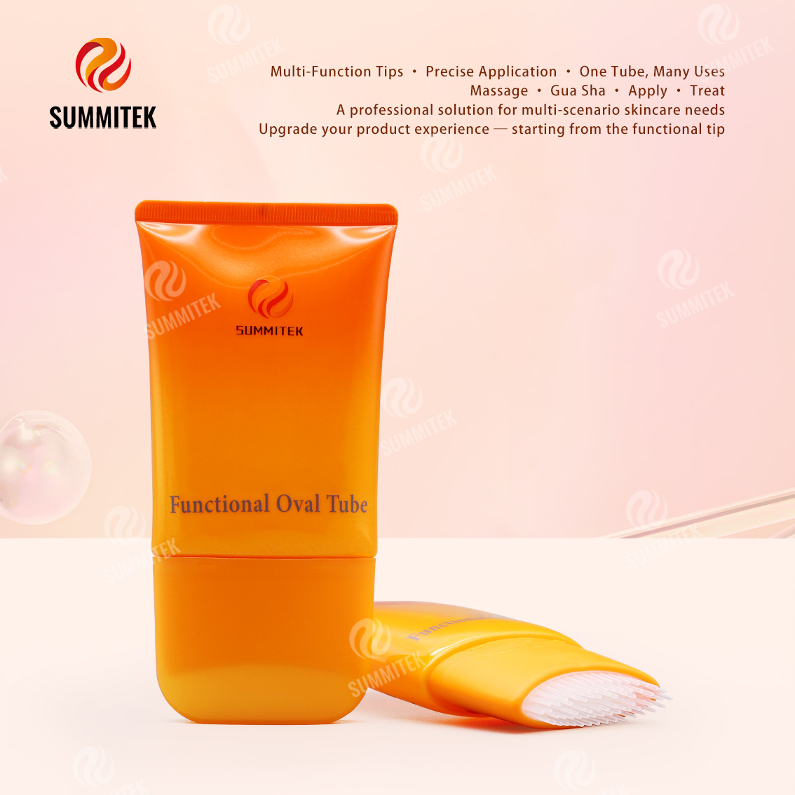 D55 Functional Oval Tube | บรรจุภัณฑ์นวดและผลิตภัณฑ์บำรุงผิวแบบหลายเคล็ดลับ