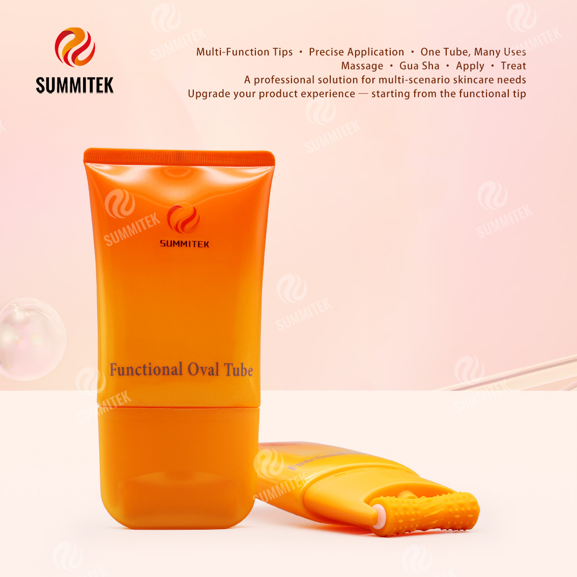 D55 Functional Oval Tube | บรรจุภัณฑ์นวดและผลิตภัณฑ์บำรุงผิวแบบหลายเคล็ดลับ