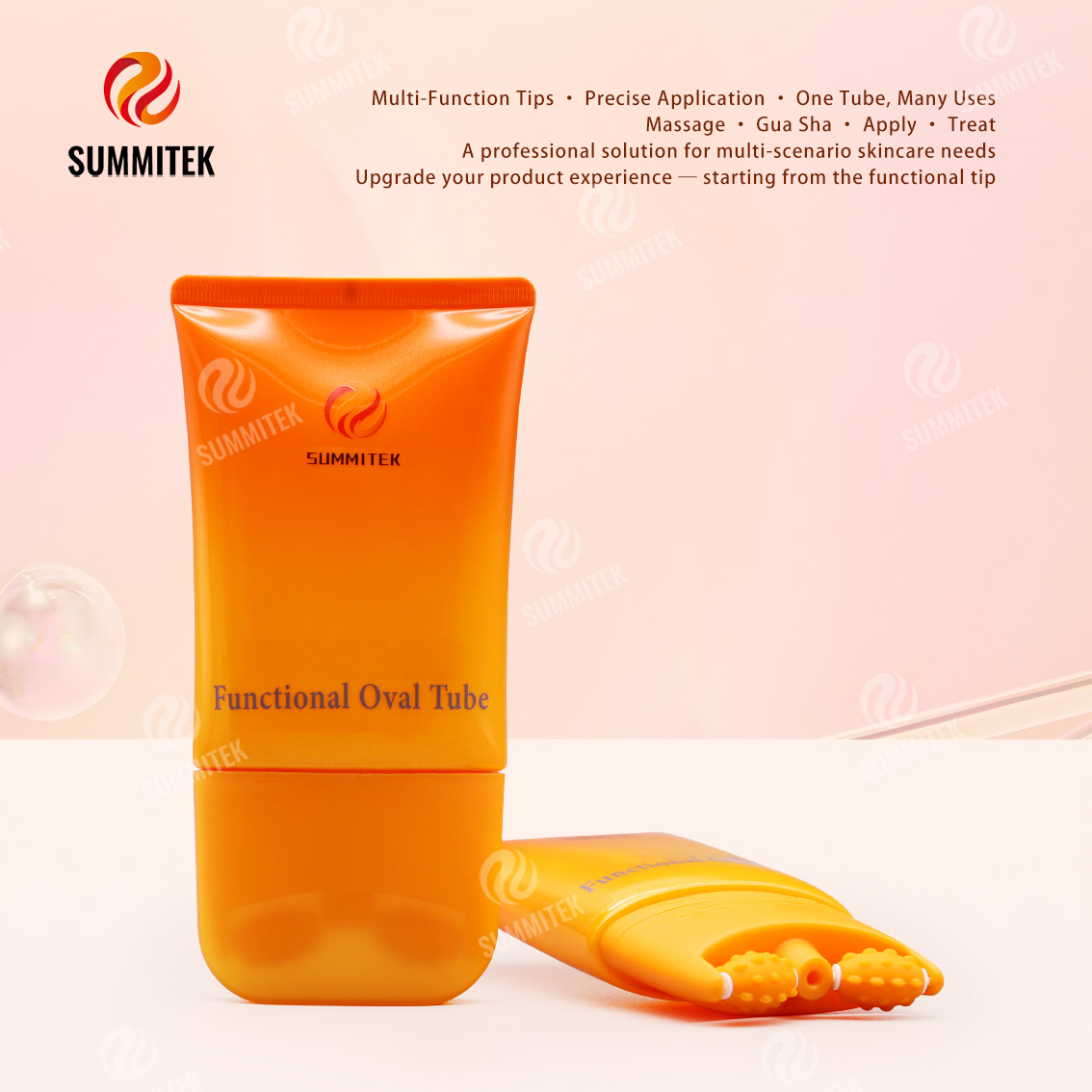 D55 Functional Oval Tube | บรรจุภัณฑ์นวดและผลิตภัณฑ์บำรุงผิวแบบหลายเคล็ดลับ
