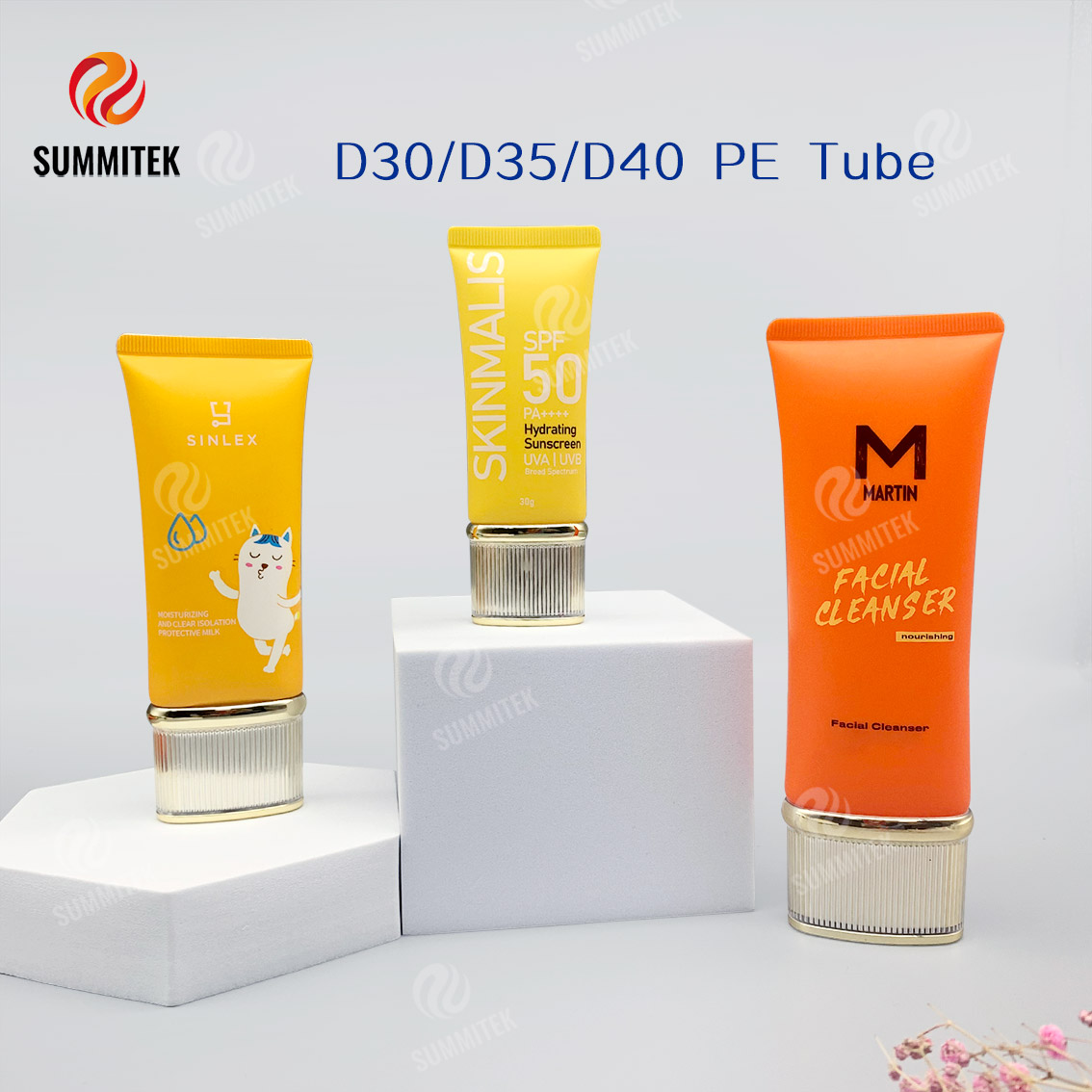 ท่อฝาเกลียวชุบด้วยไฟฟ้าหัวฉีดสั้น | ขนาด D30/D35/D40 บรรจุภัณฑ์บำรุงผิว