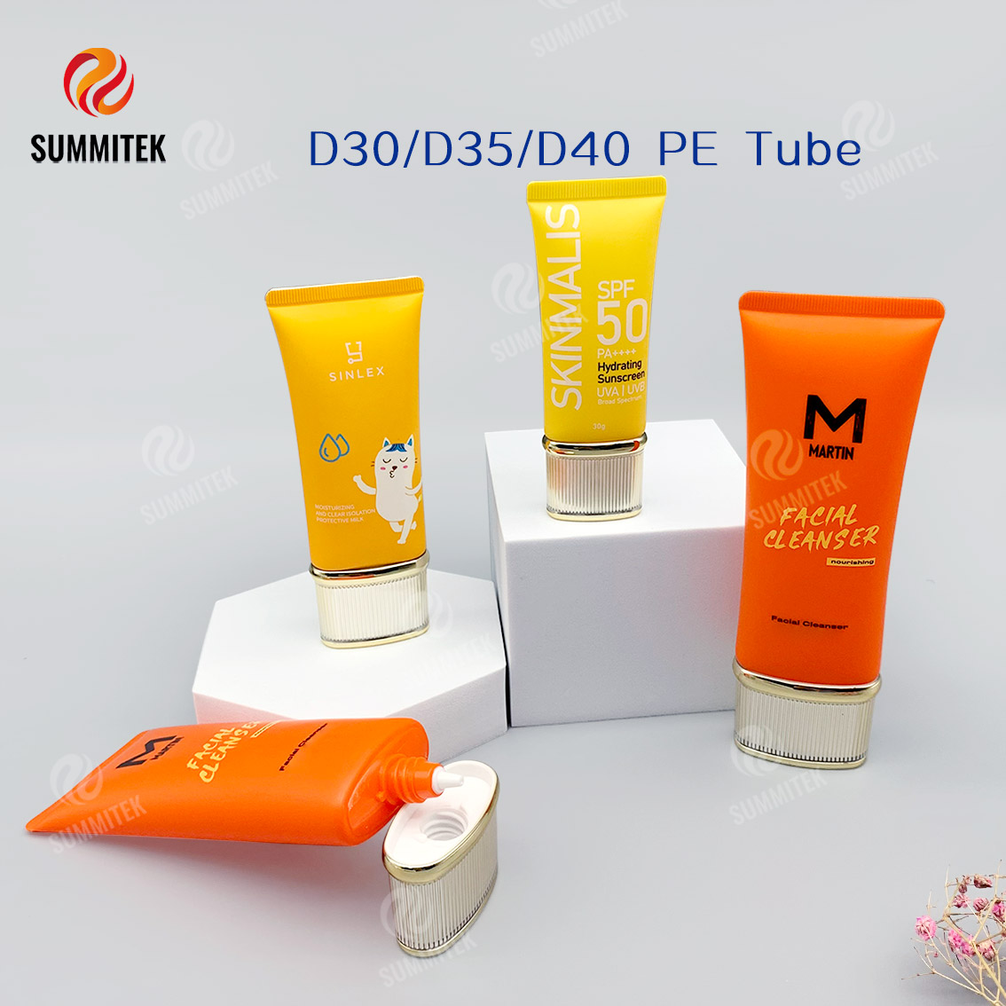 ท่อฝาเกลียวชุบด้วยไฟฟ้าหัวฉีดสั้น | ขนาด D30/D35/D40 บรรจุภัณฑ์บำรุงผิว