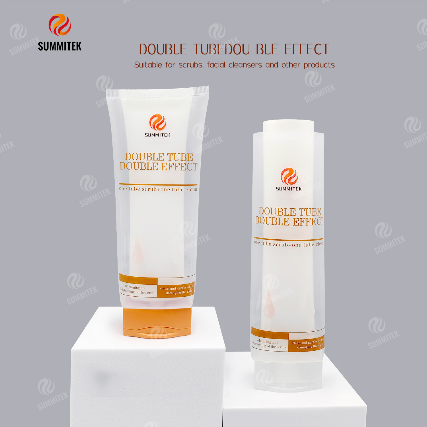 หลอดเอฟเฟกต์คู่แบบ Dual Chamber | บรรจุภัณฑ์จ่ายคู่สูตรหนึ่งหลอดสองหลอด