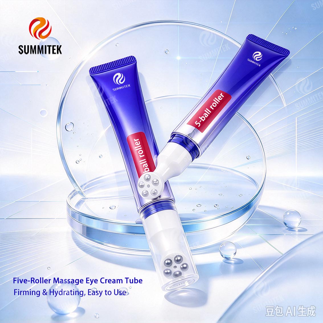 หลอดนวดตาห้าลูกกลิ้งบอล | ท่อโลหะ ABL พร้อมการพิมพ์ยก 3D