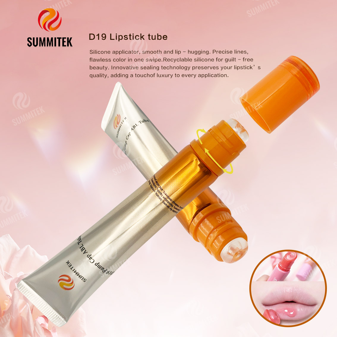 หลอดลิปกลอส D19 | แปรงซิลิโคนรูปโดนัท