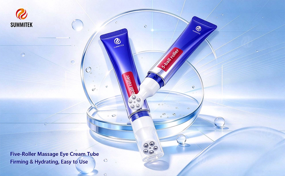 หลอดนวดตาแบบห้าลูกกลิ้งเทียบกับหลอดครีมบำรุงรอบดวงตาแบบลูกกลิ้งเดี่ยว