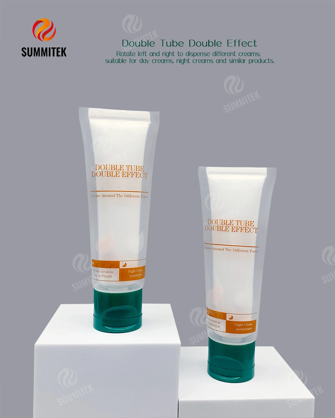 หลอดสวิตช์ Dual Chamber Twist สำหรับเดย์ครีมและไนท์ครีม