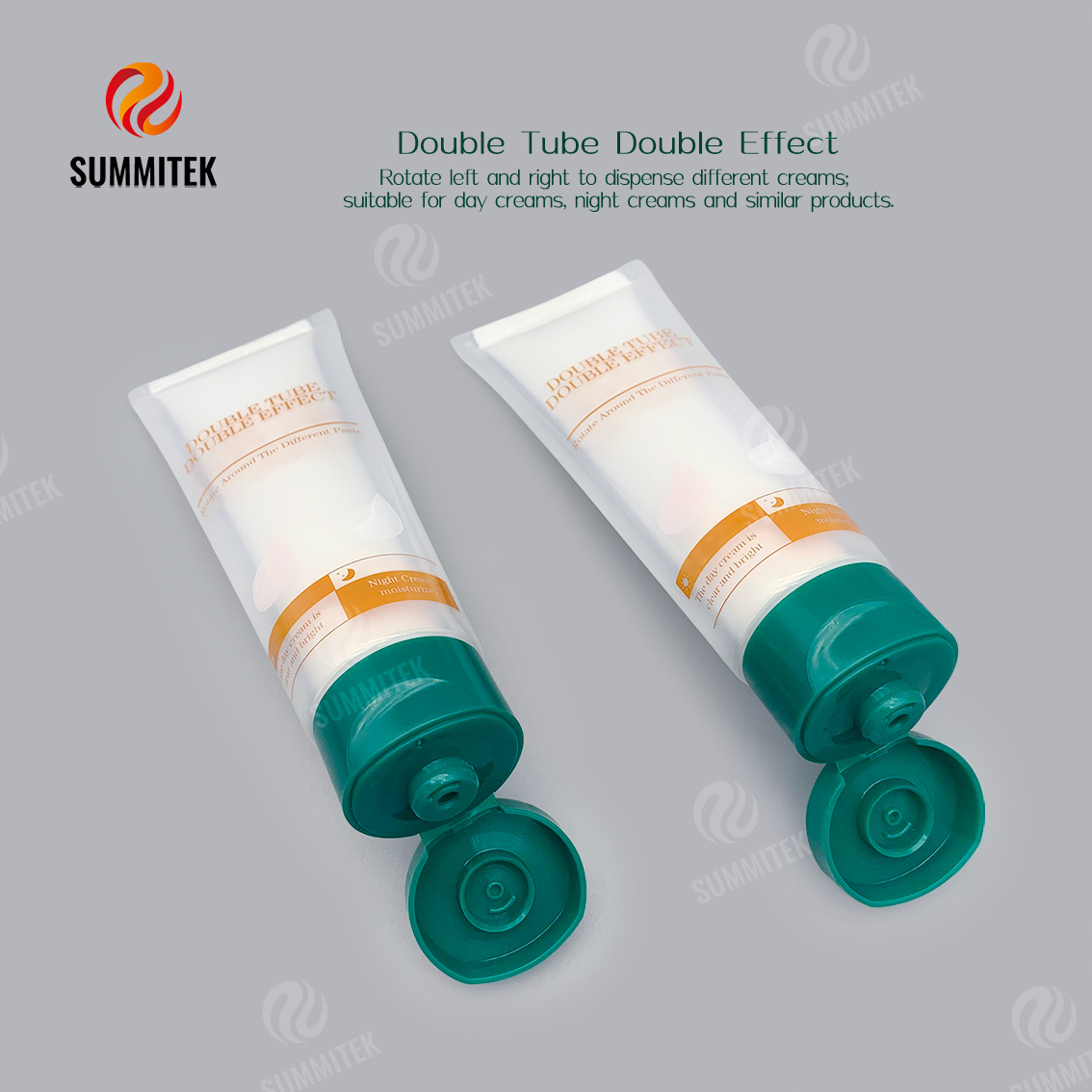 หลอดสวิตช์ Dual Chamber Twist สำหรับเดย์ครีมและไนท์ครีม