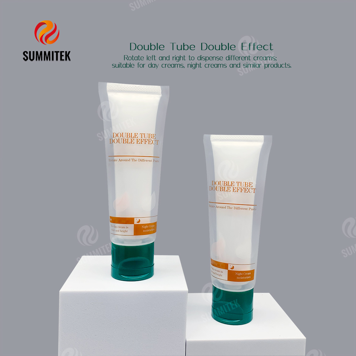 หลอดสวิตช์ Dual Chamber Twist สำหรับเดย์ครีมและไนท์ครีม