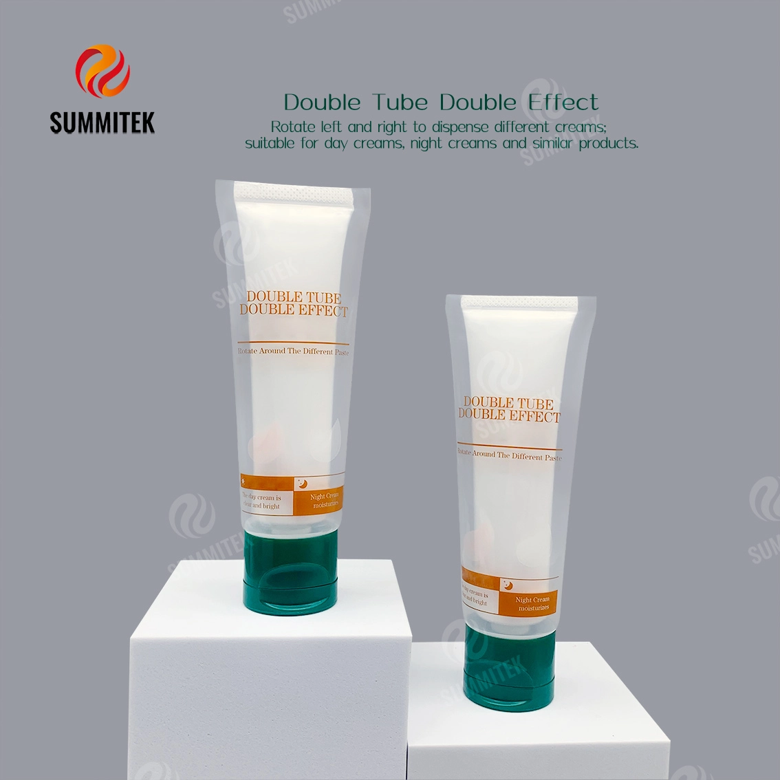 หลอดสวิตช์ Dual Chamber Twist สำหรับเดย์ครีมและไนท์ครีม